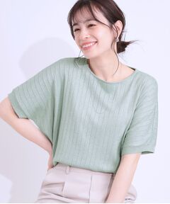 SHOO・LA・RUE / シューラルー ニット・セーター | 【二の腕カバー】さりげないラメが上品見え リブドルマンニット