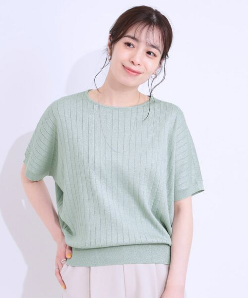 SHOO・LA・RUE / シューラルー ニット・セーター | 【二の腕カバー】さりげないラメが上品見え リブドルマンニット | 詳細13