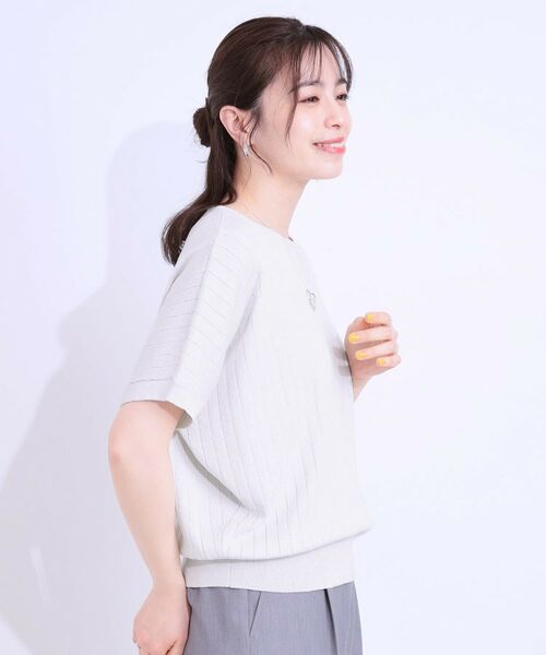 SHOO・LA・RUE / シューラルー ニット・セーター | 【二の腕カバー】さりげないラメが上品見え リブドルマンニット | 詳細2