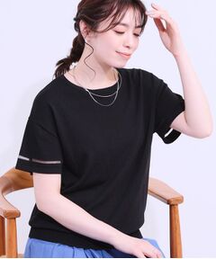 SHOO・LA・RUE / シューラルー ニット・セーター | 【S-LL/洗える/UV】お袖シアーでヘルシーに フレアスリーブサマーニット