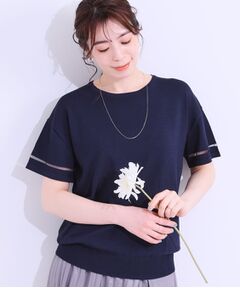 SHOO・LA・RUE / シューラルー ニット・セーター | 【S-LL/洗える/UV】お袖シアーでヘルシーに フレアスリーブサマーニット