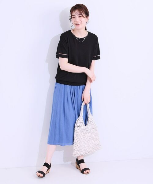 SHOO・LA・RUE / シューラルー ニット・セーター | 【S-LL/洗える/UV】お袖シアーでヘルシーに フレアスリーブサマーニット | 詳細11