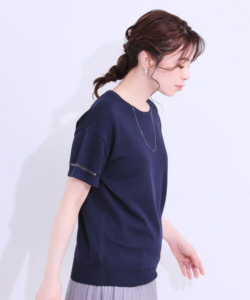 SHOO・LA・RUE / シューラルー ニット・セーター | 【S-LL/洗える/UV】お袖シアーでヘルシーに フレアスリーブサマーニット | 詳細14