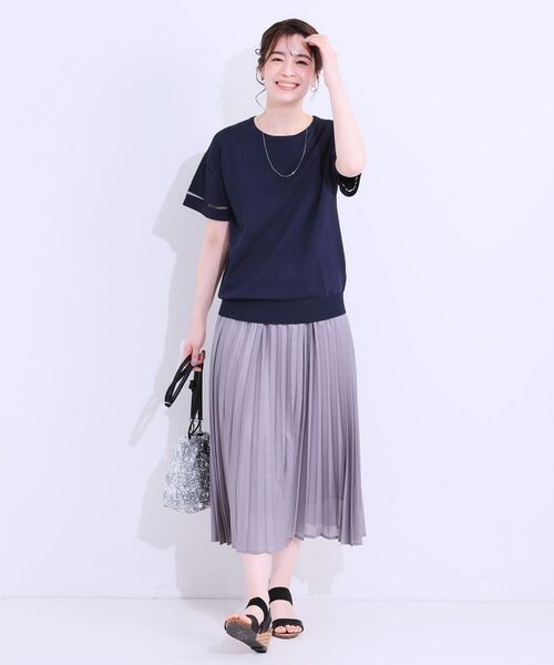 SHOO・LA・RUE / シューラルー ニット・セーター | 【S-LL/洗える/UV】お袖シアーでヘルシーに フレアスリーブサマーニット | 詳細15