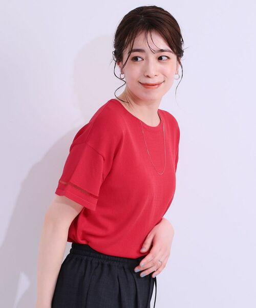 SHOO・LA・RUE / シューラルー ニット・セーター | 【S-LL/洗える/UV】お袖シアーでヘルシーに フレアスリーブサマーニット | 詳細18