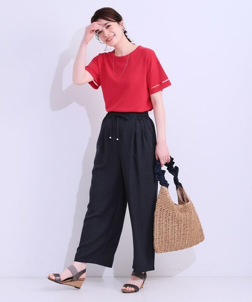 SHOO・LA・RUE / シューラルー ニット・セーター | 【S-LL/洗える/UV】お袖シアーでヘルシーに フレアスリーブサマーニット | 詳細19