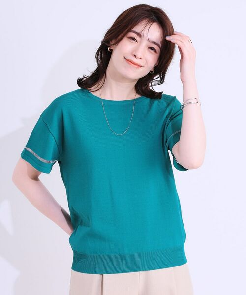 SHOO・LA・RUE / シューラルー ニット・セーター | 【S-LL/洗える/UV】お袖シアーでヘルシーに フレアスリーブサマーニット | 詳細21