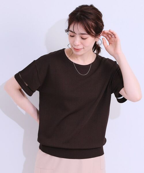 SHOO・LA・RUE / シューラルー ニット・セーター | 【S-LL/洗える/UV】お袖シアーでヘルシーに フレアスリーブサマーニット | 詳細5