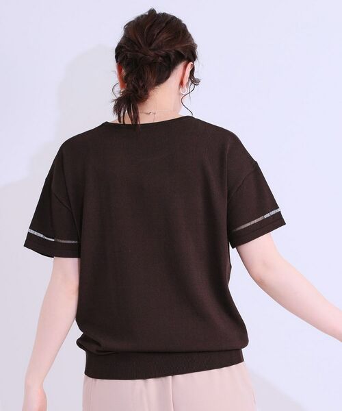 SHOO・LA・RUE / シューラルー ニット・セーター | 【S-LL/洗える/UV】お袖シアーでヘルシーに フレアスリーブサマーニット | 詳細6