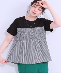 SHOO・LA・RUE / シューラルー カットソー | 【洗える/S-LL】大人に似合う ビスチェ風ドッキングトップス