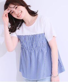 SHOO・LA・RUE / シューラルー カットソー | 【洗える/S-LL】大人に似合う ビスチェ風ドッキングトップス