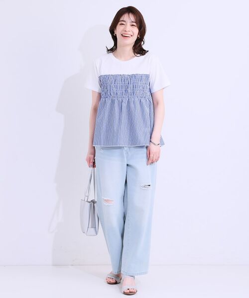 SHOO・LA・RUE / シューラルー カットソー | 【洗える/S-LL】大人に似合う ビスチェ風ドッキングトップス | 詳細11