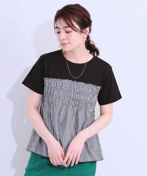 SHOO・LA・RUE / シューラルー カットソー | 【洗える/S-LL】大人に似合う ビスチェ風ドッキングトップス | 詳細13