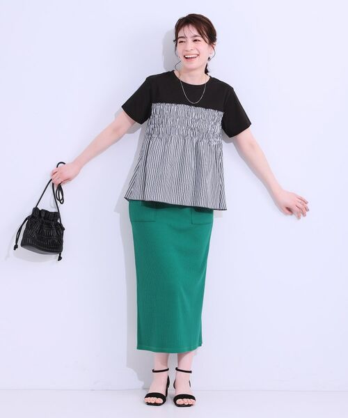 SHOO・LA・RUE / シューラルー カットソー | 【洗える/S-LL】大人に似合う ビスチェ風ドッキングトップス | 詳細15