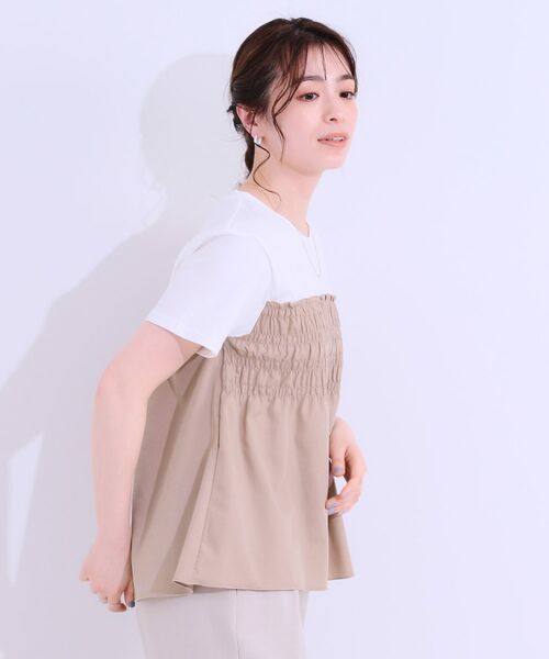 SHOO・LA・RUE / シューラルー カットソー | 【洗える/S-LL】大人に似合う ビスチェ風ドッキングトップス | 詳細2