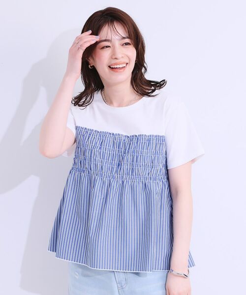 SHOO・LA・RUE / シューラルー カットソー | 【洗える/S-LL】大人に似合う ビスチェ風ドッキングトップス | 詳細9