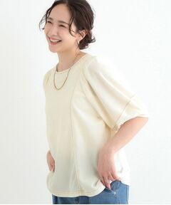 SHOO・LA・RUE / シューラルー カットソー | 【洗える/S-LL/UV】 配色ステッチがアクセント 大人のデザイントップス