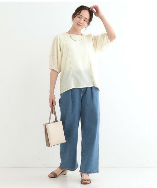 SHOO・LA・RUE / シューラルー カットソー | 【洗える/S-LL/UV】 配色ステッチがアクセント 大人のデザイントップス | 詳細11