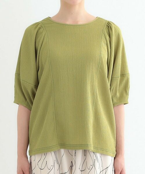 SHOO・LA・RUE / シューラルー カットソー | 【洗える/S-LL/UV】 配色ステッチがアクセント 大人のデザイントップス | 詳細13