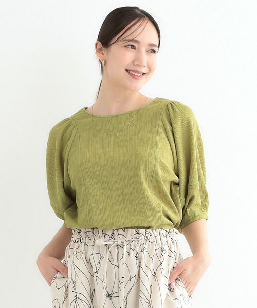 SHOO・LA・RUE / シューラルー カットソー | 【洗える/S-LL/UV】 配色ステッチがアクセント 大人のデザイントップス | 詳細5