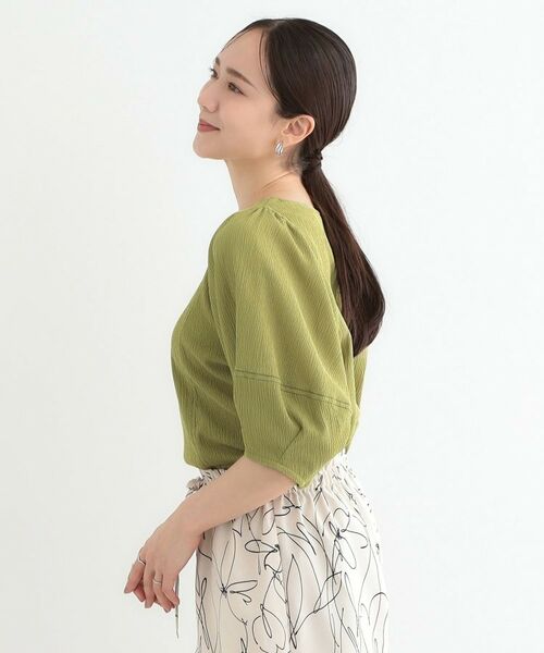 SHOO・LA・RUE / シューラルー カットソー | 【洗える/S-LL/UV】 配色ステッチがアクセント 大人のデザイントップス | 詳細6