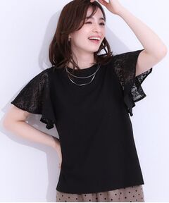 SHOO・LA・RUE / シューラルー カットソー | 【S-LL】大人の上品コーデに お袖レース切り替えトップス