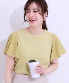 SHOO・LA・RUE / シューラルー カットソー | 【S-LL】大人の上品コーデに お袖レース切り替えトップス