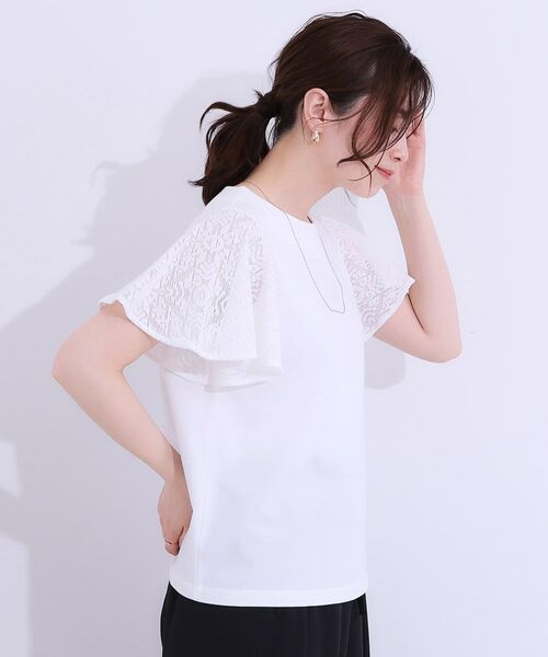 SHOO・LA・RUE / シューラルー カットソー | 【S-LL】大人の上品コーデに お袖レース切り替えトップス | 詳細2