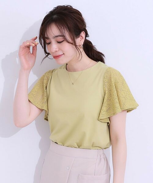 SHOO・LA・RUE / シューラルー カットソー | 【S-LL】大人の上品コーデに お袖レース切り替えトップス | 詳細9