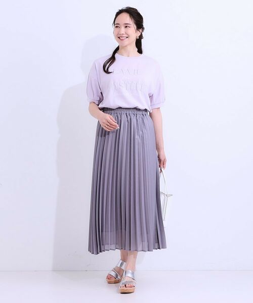 SHOO・LA・RUE / シューラルー Tシャツ | 【S-LL/ひんやり/UV】こなれ感あるぷっくりラメ デザインロゴTシャツ | 詳細12