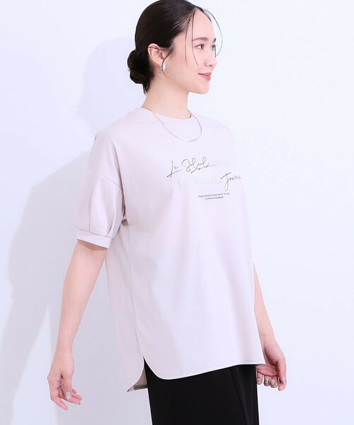 SHOO・LA・RUE / シューラルー Tシャツ | 【S-LL/ひんやり/UV】こなれ感あるぷっくりラメ デザインロゴTシャツ | 詳細18