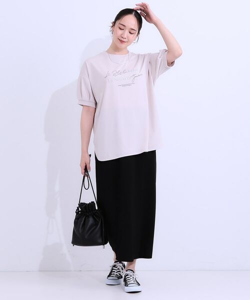 SHOO・LA・RUE / シューラルー Tシャツ | 【S-LL/ひんやり/UV】こなれ感あるぷっくりラメ デザインロゴTシャツ | 詳細19