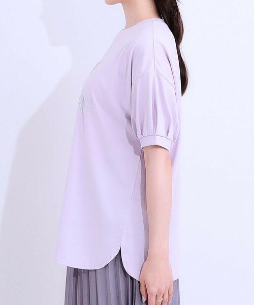 SHOO・LA・RUE / シューラルー Tシャツ | 【S-LL/ひんやり/UV】こなれ感あるぷっくりラメ デザインロゴTシャツ | 詳細22