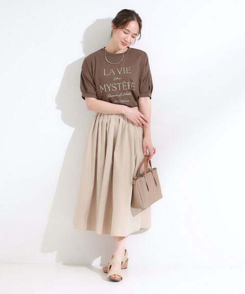 SHOO・LA・RUE / シューラルー Tシャツ | 【S-LL/ひんやり/UV】こなれ感あるぷっくりラメ デザインロゴTシャツ | 詳細3