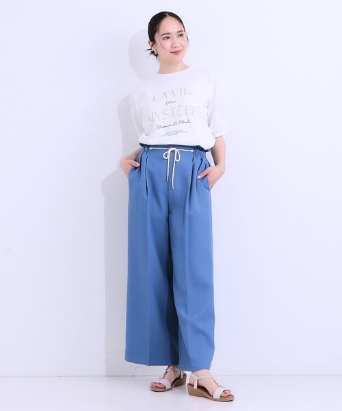 SHOO・LA・RUE / シューラルー Tシャツ | 【S-LL/ひんやり/UV】こなれ感あるぷっくりラメ デザインロゴTシャツ | 詳細7