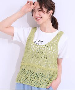 SHOO・LA・RUE / シューラルー その他トップス | 【S-LL/2点セット】大人カジュアルに レースビスチェ+プリントTシャツ