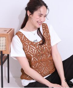 SHOO・LA・RUE / シューラルー その他トップス | 【S-LL/2点セット】大人カジュアルに レースビスチェ+プリントTシャツ