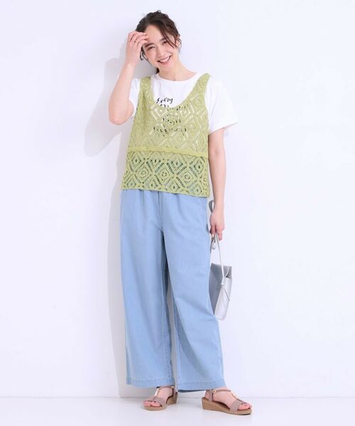 SHOO・LA・RUE / シューラルー その他トップス | 【S-LL/2点セット】大人カジュアルに レースビスチェ+プリントTシャツ | 詳細13