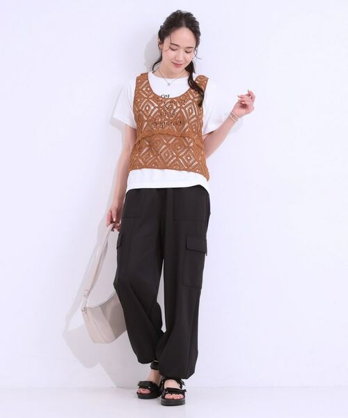 SHOO・LA・RUE / シューラルー その他トップス | 【S-LL/2点セット】大人カジュアルに レースビスチェ+プリントTシャツ | 詳細18