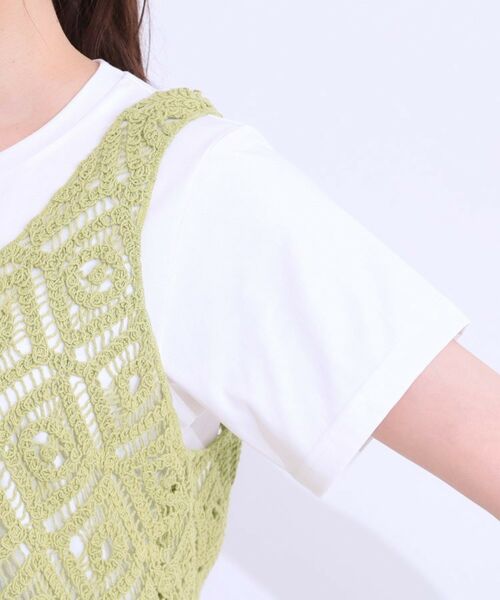 SHOO・LA・RUE / シューラルー その他トップス | 【S-LL/2点セット】大人カジュアルに レースビスチェ+プリントTシャツ | 詳細24