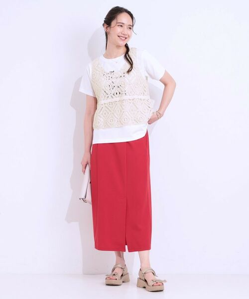 SHOO・LA・RUE / シューラルー その他トップス | 【S-LL/2点セット】大人カジュアルに レースビスチェ+プリントTシャツ | 詳細7