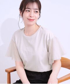 SHOO・LA・RUE / シューラルー カットソー | 【S-LL/ひんやり】大人フェミニンに お袖チュール フリルトップス