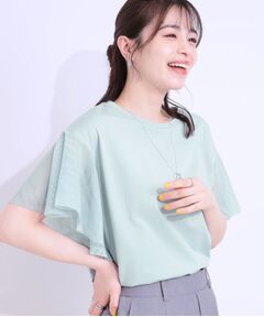 SHOO・LA・RUE / シューラルー カットソー | 【S-LL/ひんやり】大人フェミニンに お袖チュール フリルトップス