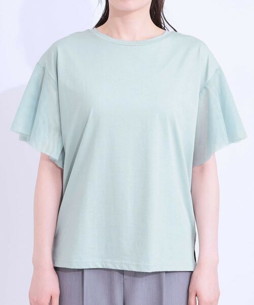 SHOO・LA・RUE / シューラルー カットソー | 【S-LL/ひんやり】大人フェミニンに お袖チュール フリルトップス | 詳細13