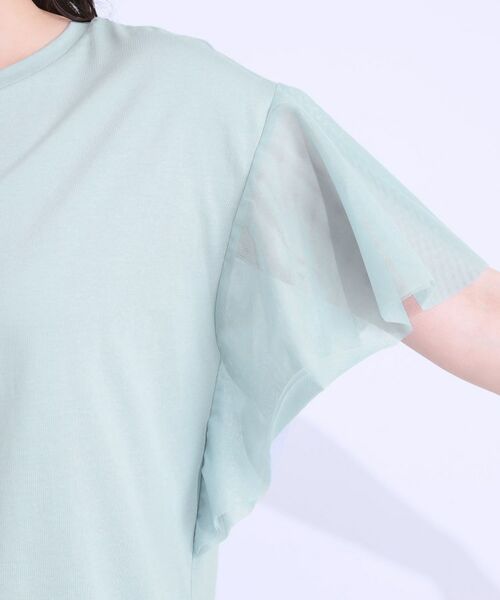 SHOO・LA・RUE / シューラルー カットソー | 【S-LL/ひんやり】大人フェミニンに お袖チュール フリルトップス | 詳細17