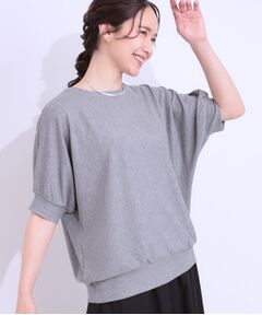 SHOO・LA・RUE / シューラルー カットソー | 【ひんやり/UV】ほんのりラメで大人上品 お袖リブ ドルマントップス