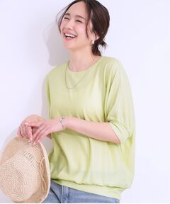 SHOO・LA・RUE / シューラルー カットソー | 【ひんやり/UV】ほんのりラメで大人上品 お袖リブ ドルマントップス