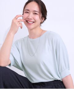 SHOO・LA・RUE / シューラルー カットソー | 【ひんやり/UV】ほんのりラメで大人上品 お袖リブ ドルマントップス