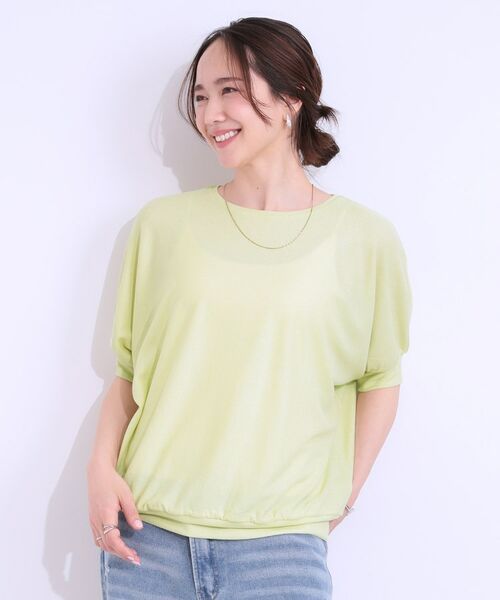 SHOO・LA・RUE / シューラルー カットソー | 【ひんやり/UV】ほんのりラメで大人上品 お袖リブ ドルマントップス | 詳細1