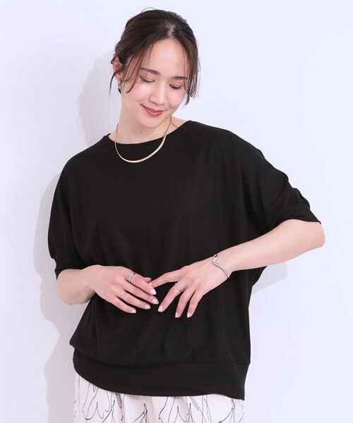 SHOO・LA・RUE / シューラルー カットソー | 【ひんやり/UV】ほんのりラメで大人上品 お袖リブ ドルマントップス | 詳細13